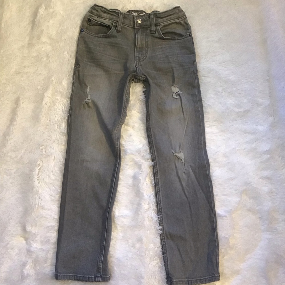 Cat and Jack Distressed Straight Leg Jeans 8